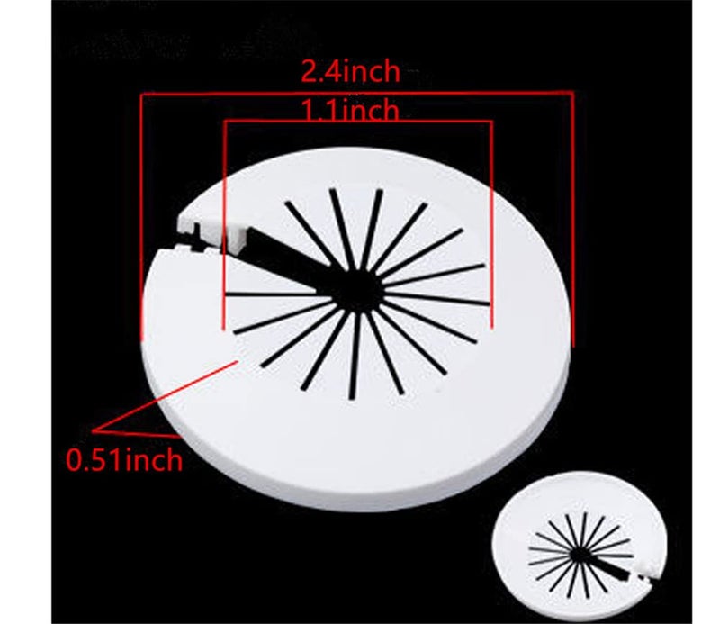 shenghang Wall Flange Easy Installation Plastic Radiator Escutcheon Water Pipe Drain Line Cover Collar Decoration Pipe Collars (0.59-1.1inch white) - Image 2